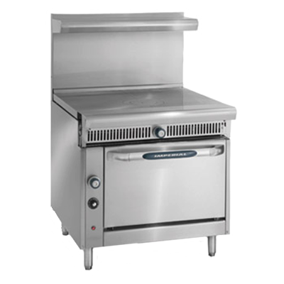 Imperial IHR-2FT-XB Diamond Series Heavy Duty Range, gas, 36", (2) 18" French tops, open cabinet, 70,000 BTU, NSF