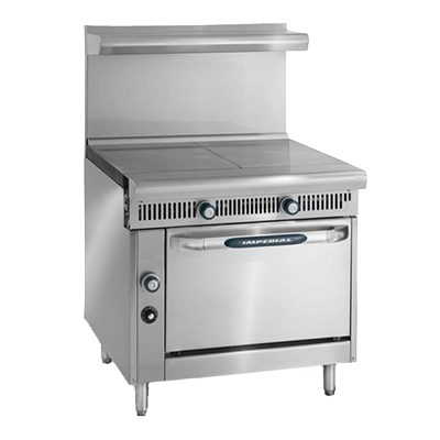 Imperial IHR-2HT Diamond Series Heavy Duty Range, gas, 36", (2) 18" hot tops, standard oven, 120,000 BTU, NSF