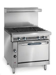 Imperial IHR-3HT-3-XB Diamond Series Heavy Duty Range, gas, 36", (3) open burners, (3) 12" hot tops, open cabinet, 210,000 BTU, NSF