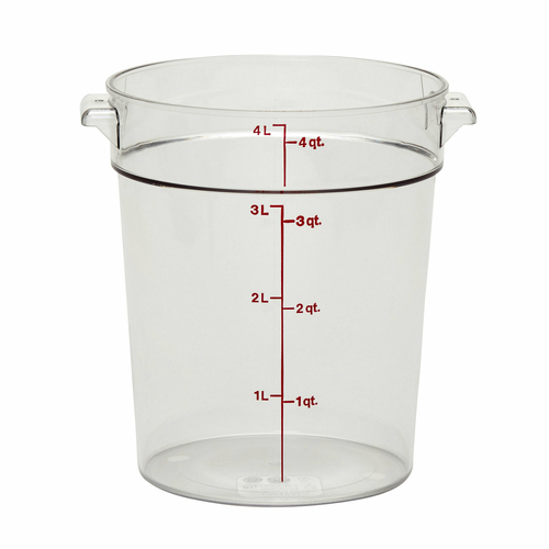 Cambro RFSCW4135 Round Storage Container 4 Qt. Plastic Clear, NSF