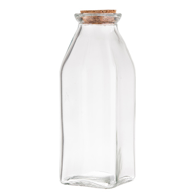 TableCraft Products H92005 Glass Milk Jar (with Cork) - 11-3/4 Oz.
