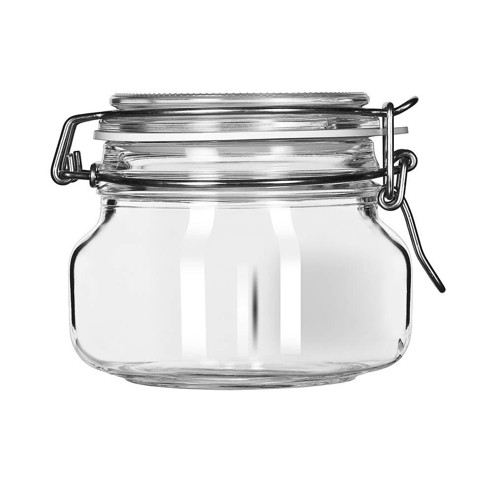 Libbey 17208836 17 oz. Garden Jar With Clamp Lid