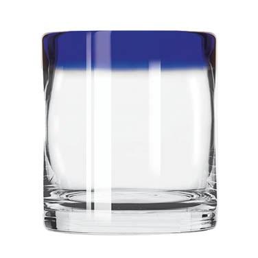Libbey 92302 Aruba 12 oz. Rocks / Old Fashioned Glass With Cobalt Blue Rim