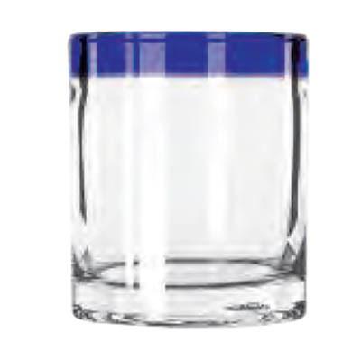 Libbey 92313 Aruba 10 oz. Rocks / Old Fashioned Glass With Cobalt Blue Rim