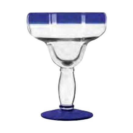 Libbey 92315 Aruba 16 oz. Margarita Glass With Cobalt Blue Rim And Base