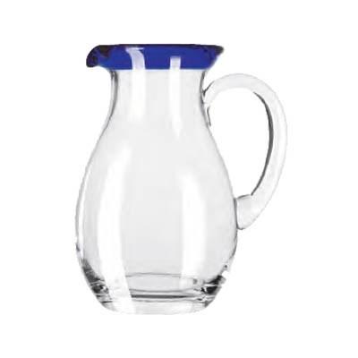 Libbey 92317 Aruba 56 oz. Pitcher With Cobalt Blue Rim