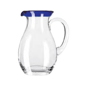 Libbey 92317 Aruba 56 oz. Pitcher With Cobalt Blue Rim