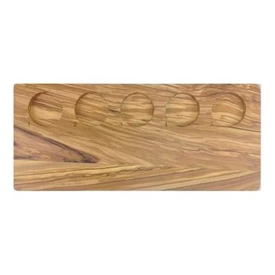 Libbey 96456, 16"L X 7"W 5-Well Inspire Olive Wood Flight