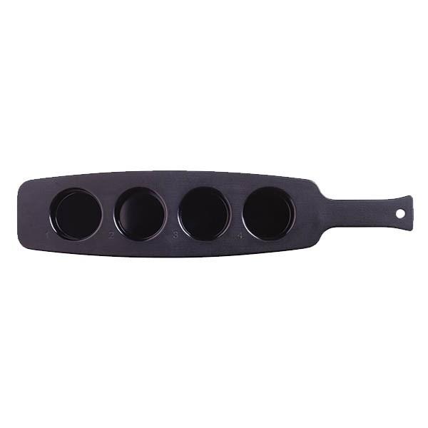 Libbey 96458, Four-Hole Matte Black Melamine Beer Flight Sampler Paddle