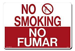 Lynch BLS-1, No Smoking/No Fumar, Red and White, 14" x 10"