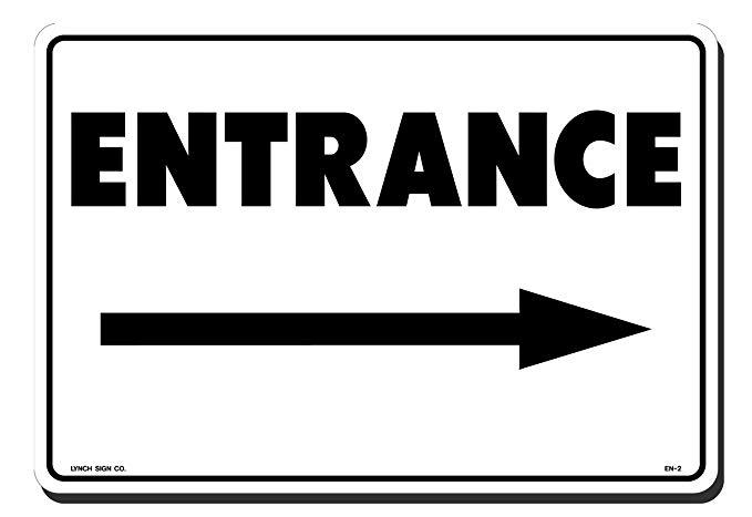 Lynch EN-2, Entrance Arrow Right, 14'' x 10''