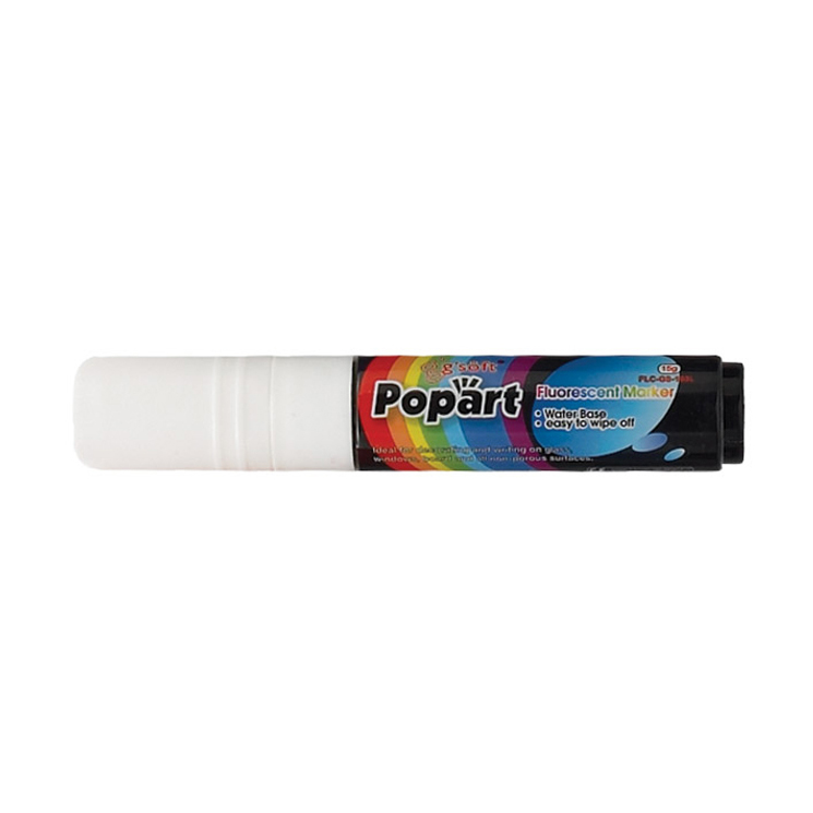 Winco MBPM-W Deluxe Plus Neon Marker, 15g ink capacity, 1/16" chisel tip, white