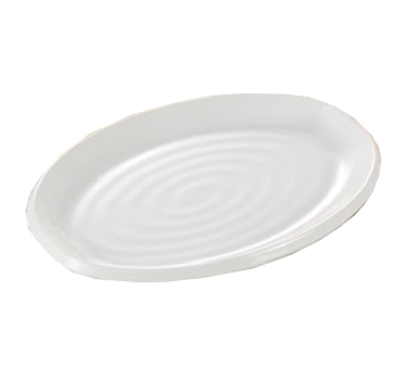 Yanco MD-218 Milando Plate, 18"L x 13"W, oval, melamine, white