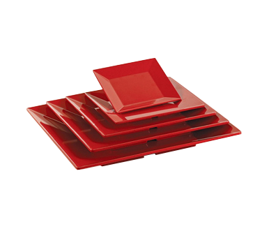 Yanco ME-114 Mexico Plate, 14"L x 14"W, square, melamine, speckled red
