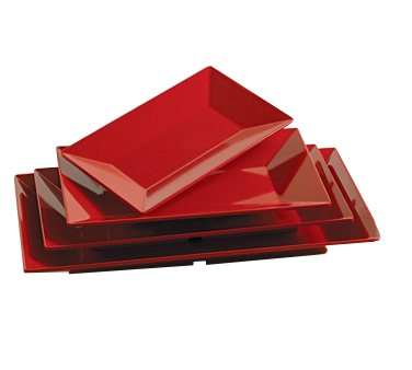 Yanco ME-216 Mexico Plate, 16"L x 9-1/2"W, rectangular, melamine, speckled red
