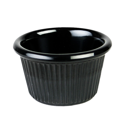 Thunder Group ML507BK 1-1/2 oz. Fluted Melamine Ramekin, Black