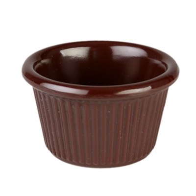 Thunder Group ML507CA 1-1/2 oz. Fluted Melamine Ramekin, Chocolate