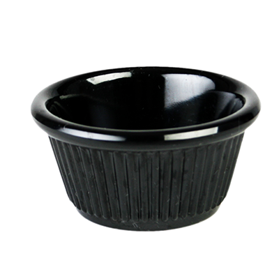 Thunder Group ML509BK 2 oz. Fluted Melamine Ramekin, Black