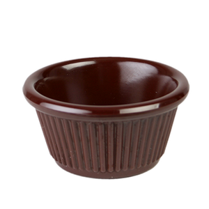 Thunder Group ML509C 2 oz. Fluted Melamine Ramekin, Chocolate