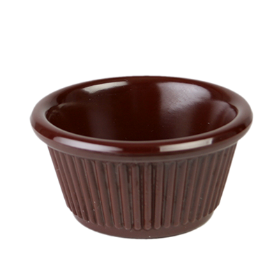 Thunder Group ML509C 2 oz. Fluted Melamine Ramekin, Chocolate