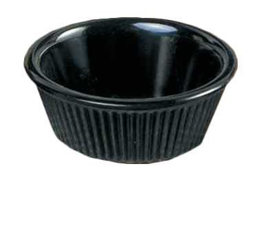 Thunder Group ML531BK 3 oz. Fluted Melamine Ramekin, Black