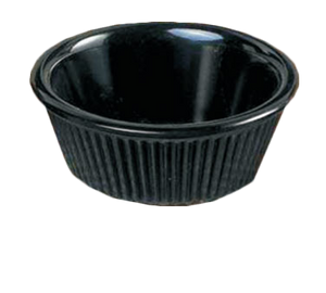 Thunder Group ML531BK 3 oz. Fluted Melamine Ramekin, Black