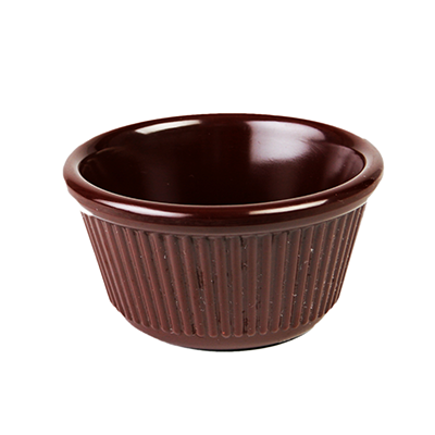 Thunder Group ML532C 4 oz. Fluted Melamine Ramekin, Chocolate