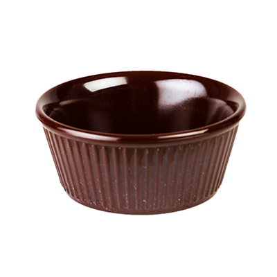 Thunder Group ML533C 3-1/2 oz. Fluted Melamine Ramekin, Chocolate