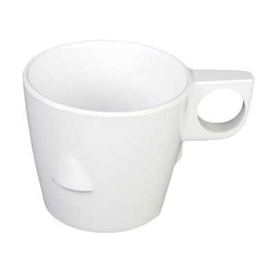 Thunder Group ML9011W Nustone 7 oz. White Stackable Melamine Cup