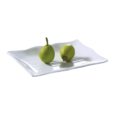 Yanco OK-2414 Osaka Plate, 13"L x 9"W, rectangular, melamine, white