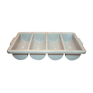 Winco PL-4B 4-Compartment Gray Cutlery Box