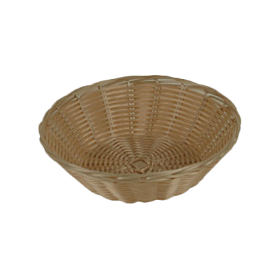 Thunder Group PLBB825 Round Plastic Basket, Natural Tan 8"