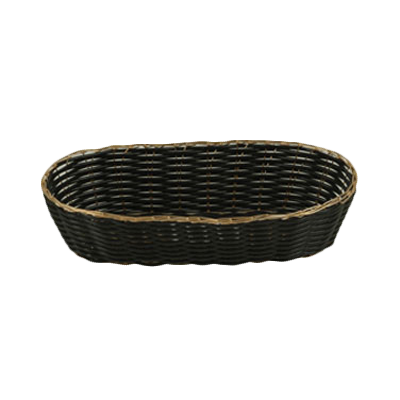 Thunder Group PLBB850G Woven Basket, Black with Gold Trim