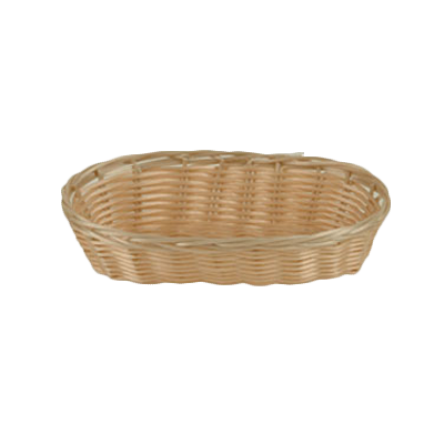 Thunder Group PLBB850 Oblong Plastic Basket 8.5" x 4.25", Natural Tan