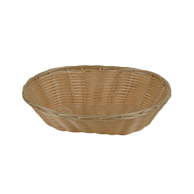 Thunder Group PLBB900 Oval Plastic Basket 9.25" x 7", Natural Tan