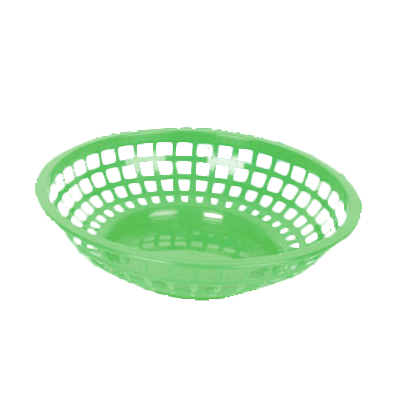 Thunder Group PLBK008G Round Fast Food Basket 8", Green
