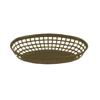 Thunder Group PLBK938B Fast Food Basket, 9-3/8", oval, stackable, polypropylene, brown