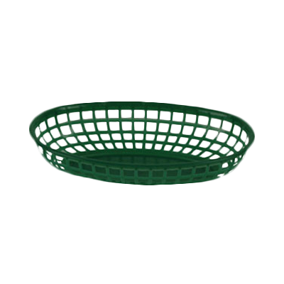 Thunder Group PLBK938G Fast Food Basket, 9-3/8", oval, stackable, polypropylene, green