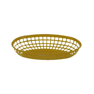 Thunder Group PLBK938Y Fast Food Basket, 9-3/8", oval, stackable, polypropylene, yellow