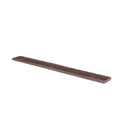 Thunder Group PLBM027R Bar Mat, 3-1/4" x 27", non-slip, dual receptacle ends, plastic, brown