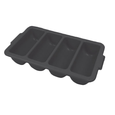 Thunder Group PLFCCB001B Cutlery Box, 4-compartment, integrated handles, polypropylene, black, NSF