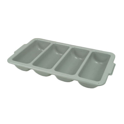 Thunder Group PLFCCB001 Cutlery Box, 4-compartment, integrated handles, polypropylene, gray, NSF