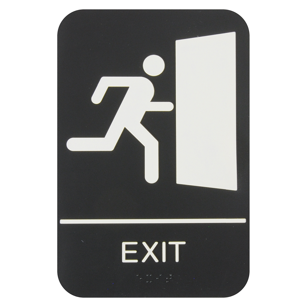 Thunder Group PLIS6956BK EXIT SIGN W/ BRAILLE