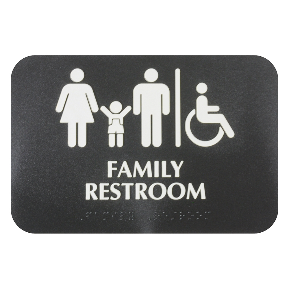 Thunder Group PLIS9601BK FAMILY RESTROOM SIGN W/ BRAILLE