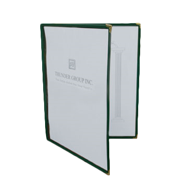 Thunder Group PLMENU-2GR 2-Page MENU COVER, Green