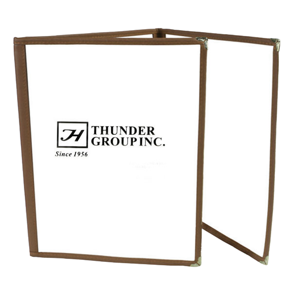 Thunder Group PLMENU-3BR 3-Page MENU COVER, Brown