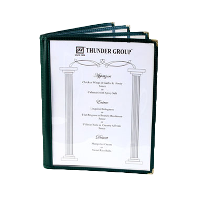 Thunder Group PLMENU-L4GR MENU COVER 4-Page Book, Green
