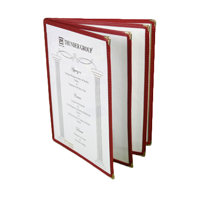 Thunder Group PLMENU-L4MA MENU COVER 4-Page Book Fold Maroon