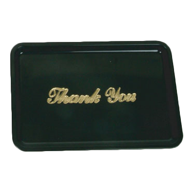 Thunder Group PLPT046BL Tip Tray w/ "Thank You" Imprint, Plastic, Black