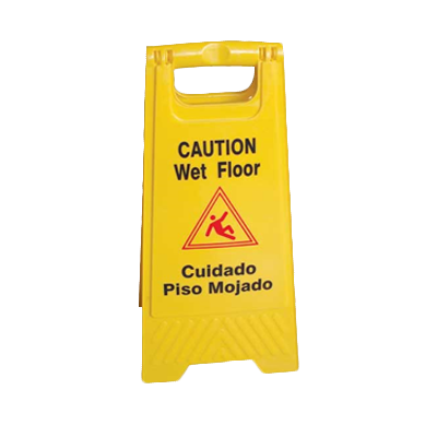 Thunder Group PLWFC024 Safety Floor Sign, "Caution/Wet Floor", fold-up, dual-sided, plastic, yellow